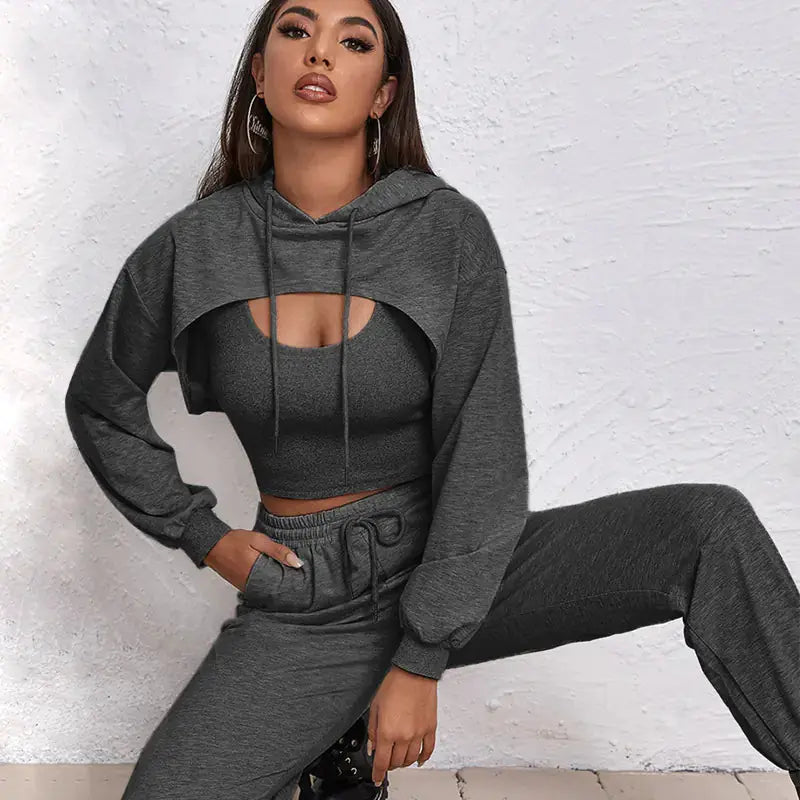 European and American Hooded Sweater Three-Piece Set Austin Eleven