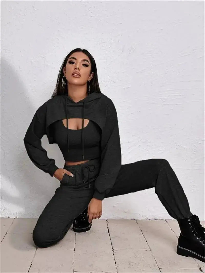 European and American Hooded Sweater Three-Piece Set Austin Eleven