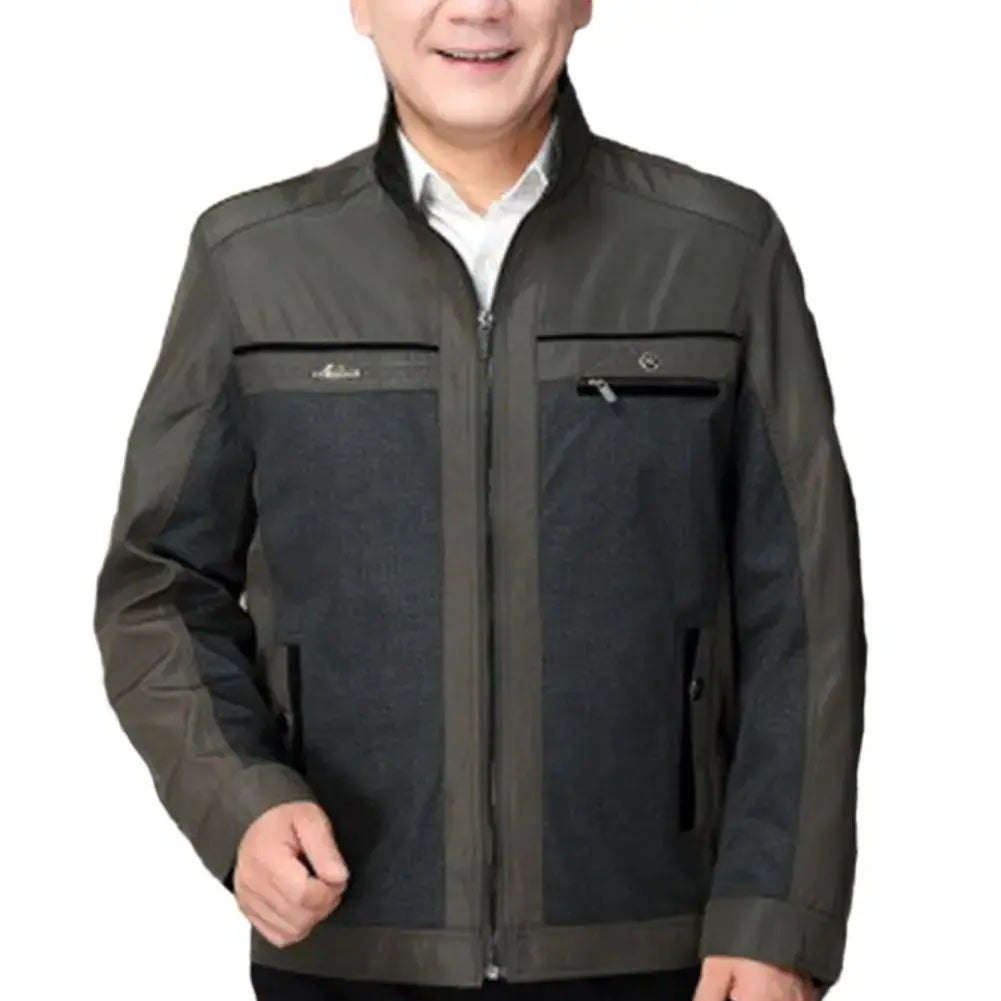Men's Thick Plush Velvet Jacket with Stand Collar Austin Eleven