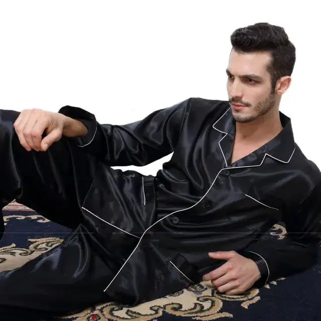 Men's Silk Satin Pajama Set Austin Eleven