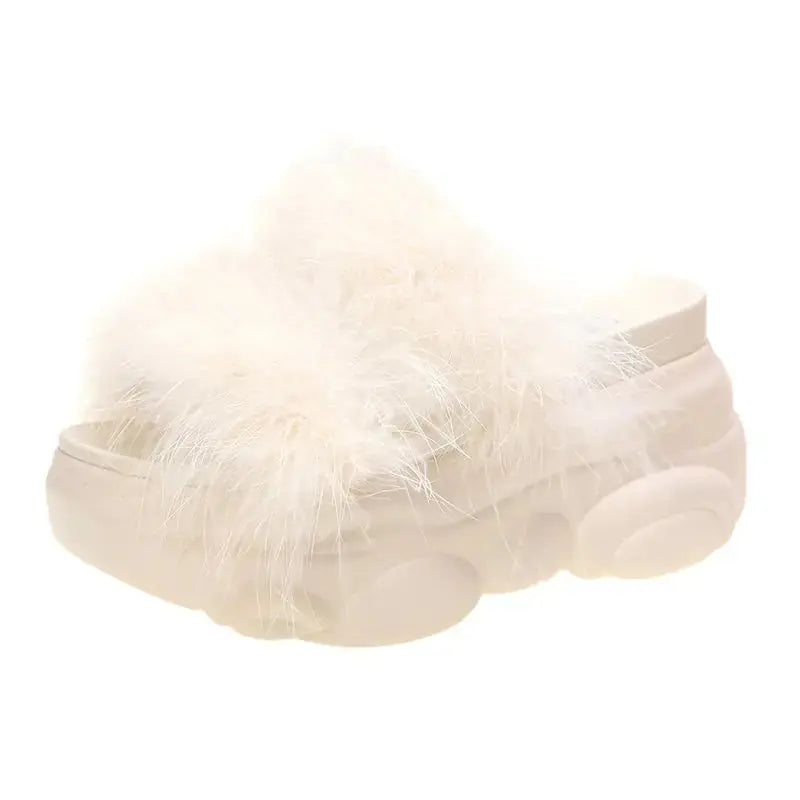 Super High Heel Fluffy Platform Slippers for Women Austin Eleven