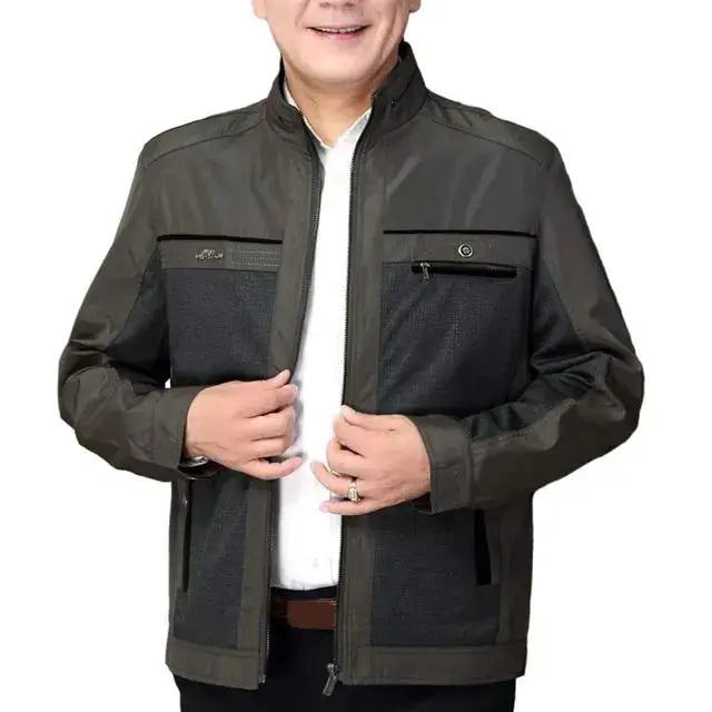 Men's Thick Plush Velvet Jacket with Stand Collar Austin Eleven