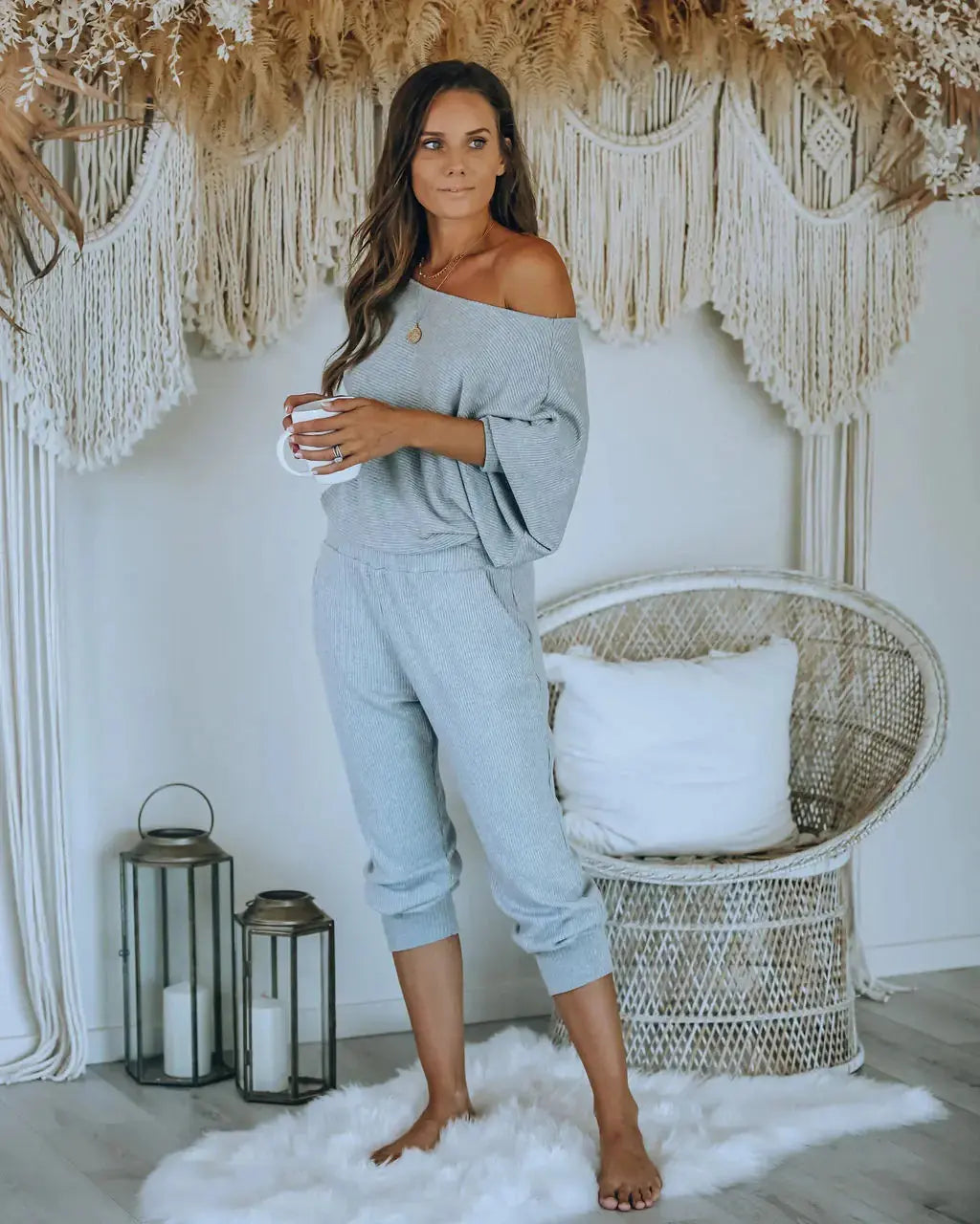 Women's Long Sleeve Round Neck Casual Loungewear Set Austin Eleven