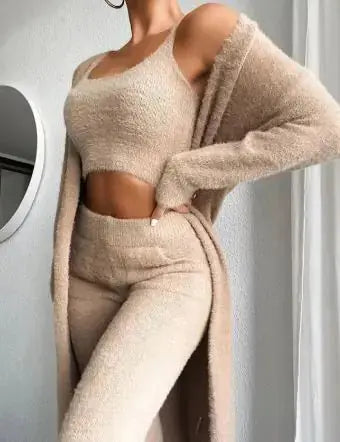 3-Piece Fuzzy Fleece Loungewear Set Austin Eleven
