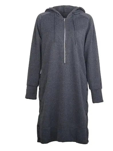 Hooded Long Sleeve Split Hem Dress for Women Austin Eleven