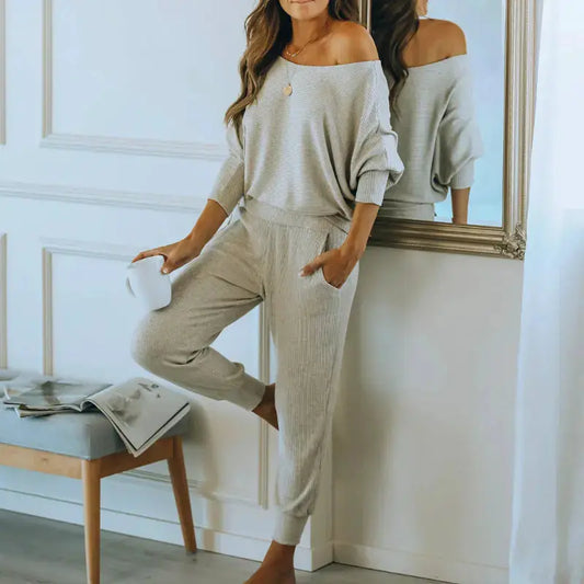 Women's Long Sleeve Round Neck Casual Loungewear Set Austin Eleven