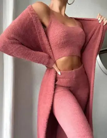 3-Piece Fuzzy Fleece Loungewear Set Austin Eleven