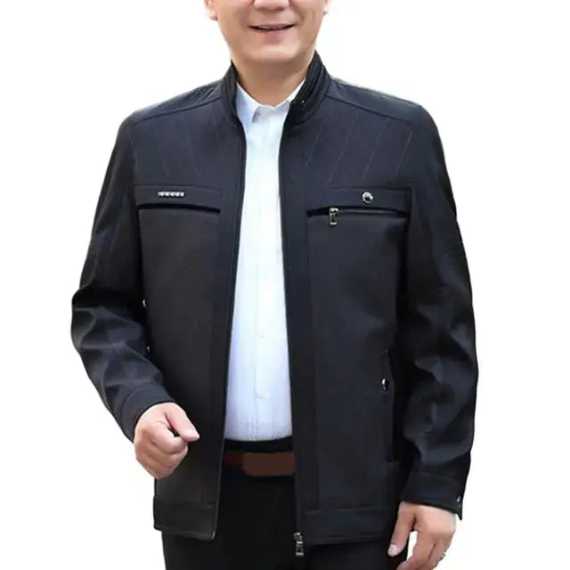 Men's Thick Plush Velvet Jacket with Stand Collar Austin Eleven