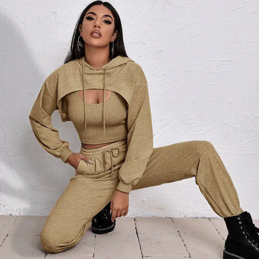 European and American Hooded Sweater Three-Piece Set Austin Eleven