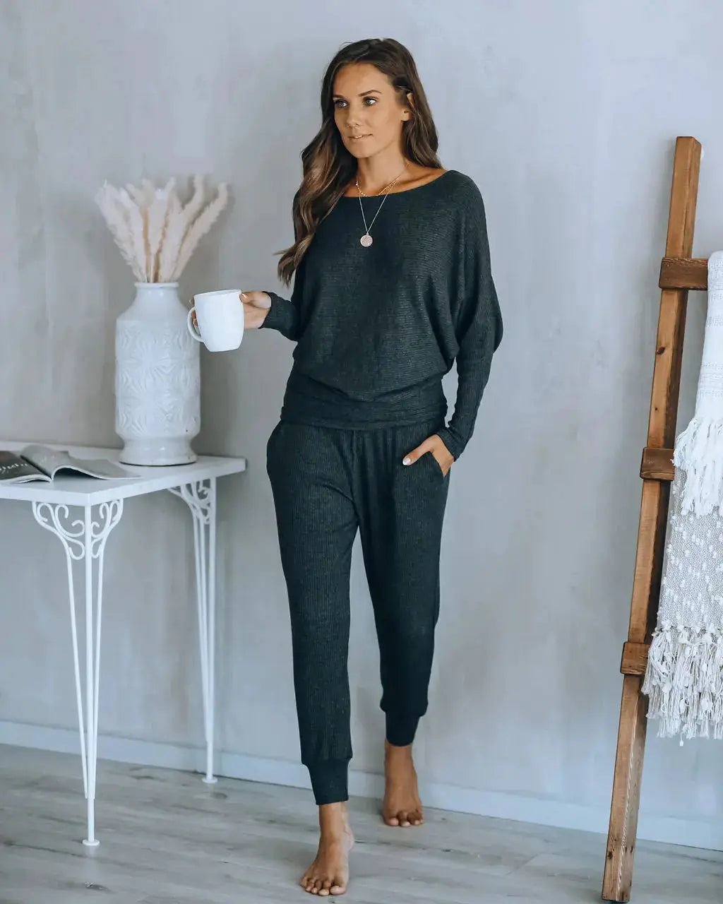 Women's Long Sleeve Round Neck Casual Loungewear Set Austin Eleven