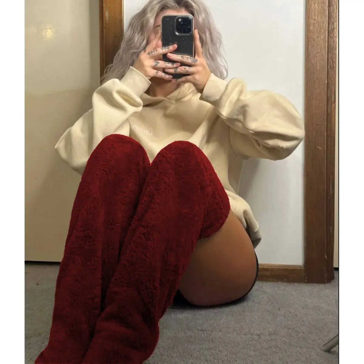 Over Knee High Fuzzy Winter Warm Socks Austin Eleven