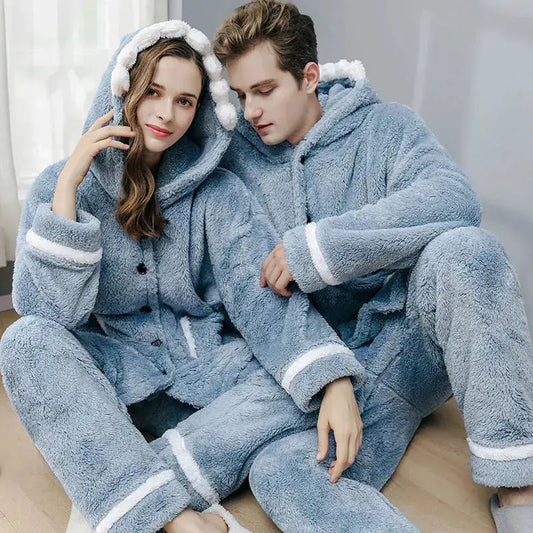 Home Coral Fleece Two-Piece Pajamas Set Austin Eleven