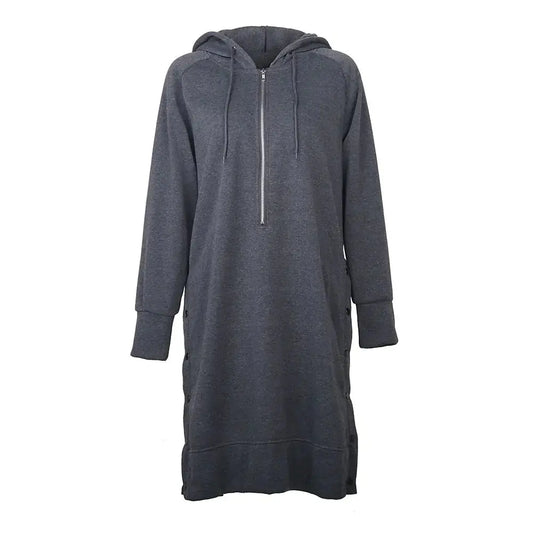 Hooded Long Sleeve Split Hem Dress for Women Austin Eleven