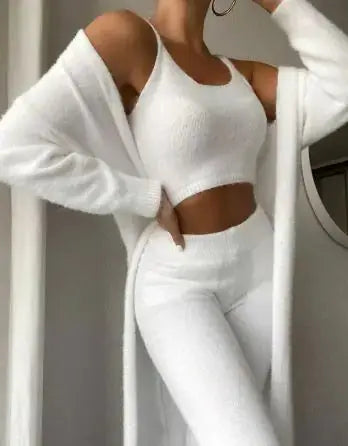3-Piece Fuzzy Fleece Loungewear Set Austin Eleven