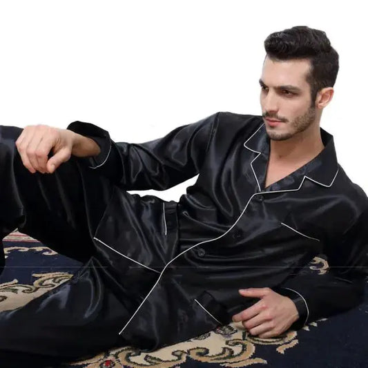 Men's Silk Satin Pajama Set Austin Eleven