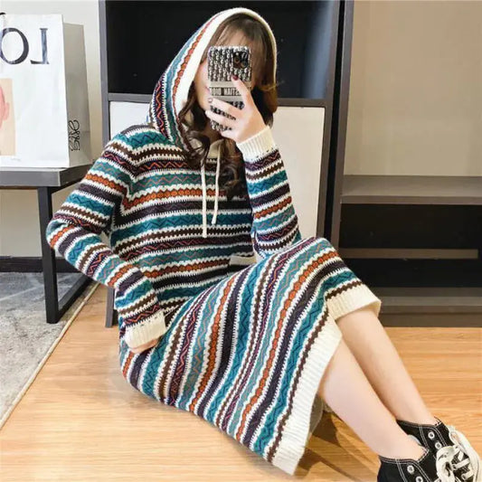 Hooded Long Sleeve Pullover Dress for Women Austin Eleven