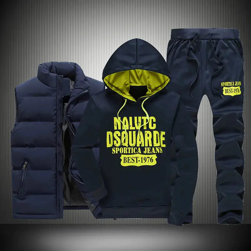 Men's Essential Hoodie, Vest & Jacket Set Austin Eleven