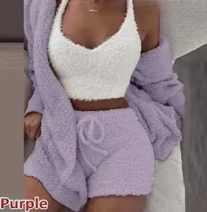 3-Piece Women's Plush Loungewear Set Austin Eleven