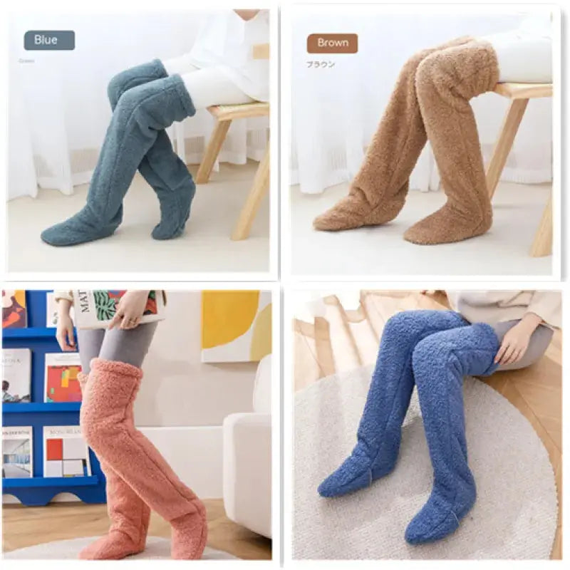 Over Knee High Fuzzy Winter Warm Socks Austin Eleven