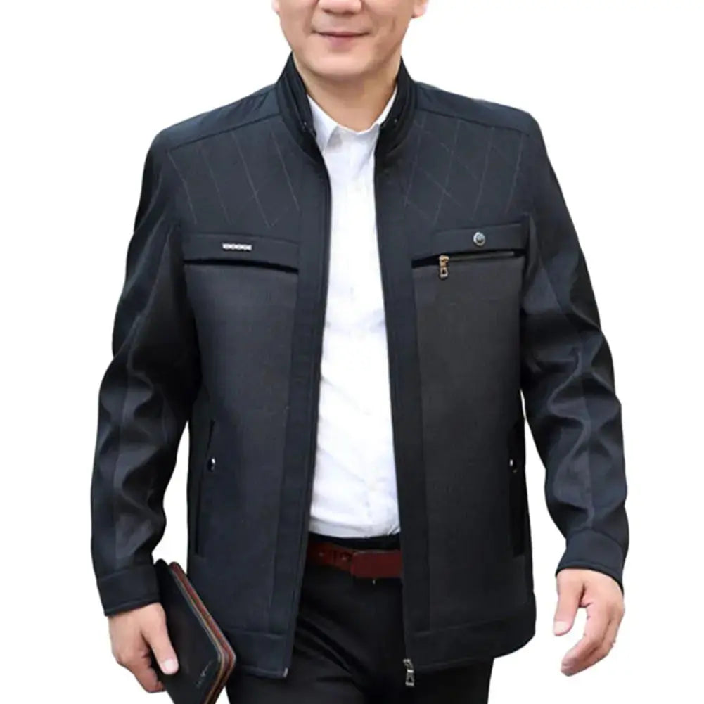 Men's Thick Plush Velvet Jacket with Stand Collar Austin Eleven